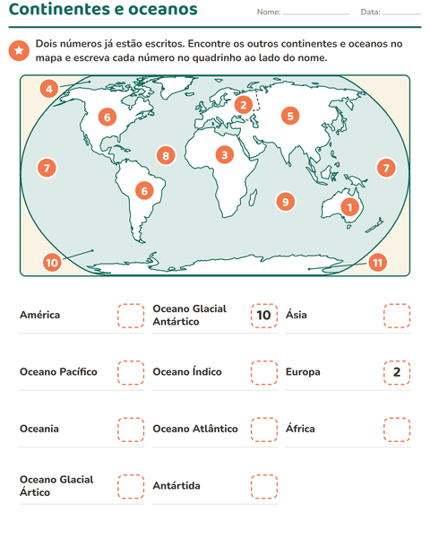 Pré-visualização da ficha de Mapas e orientação para 3º ano do ensino fundamental