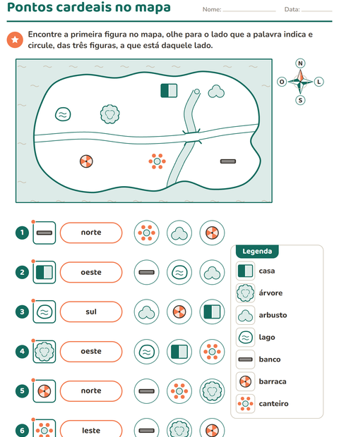 Pré-visualização da ficha de Mapas e orientação para 2º ano do ensino fundamental