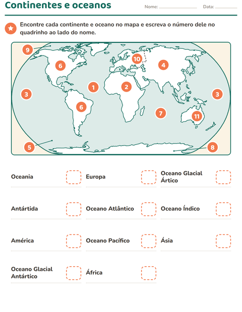 Pré-visualização da ficha de Mapas e orientação para 3º ano do ensino fundamental
