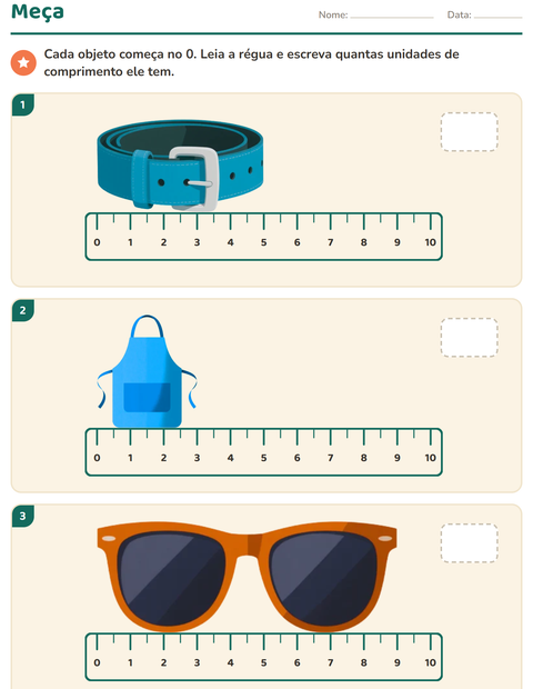 Pré-visualização da ficha de Medidas com Acessórios para 2º ano do ensino fundamental