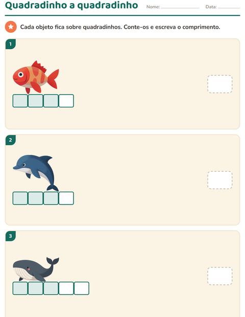 Medir comprimentos no 1º ano: contar unidades e ordenar — 2