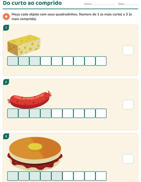 Pré-visualização da ficha de Medidas com Café da manhã para 1º ano do ensino fundamental