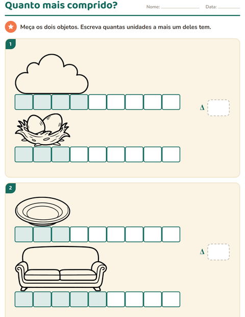 Pré-visualização da ficha de Medidas com Casa e Natureza PB para 2º ano do ensino fundamental