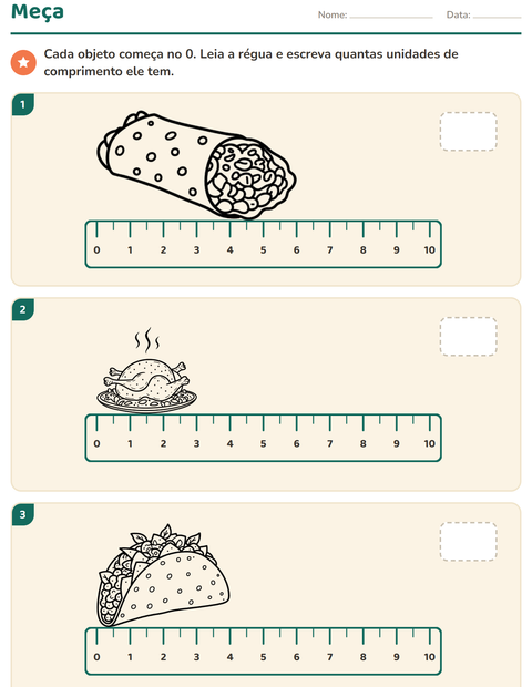 Pré-visualização da ficha de Medidas com Comida PB para 2º ano do ensino fundamental