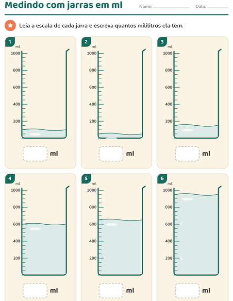Pré-visualização da ficha de Medidas para 2º ano do ensino fundamental