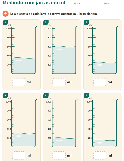 Pré-visualização da ficha de Medidas para 2º ano do ensino fundamental