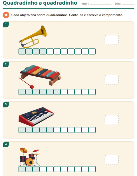 Pré-visualização da ficha de Medidas com Música para 1º ano do ensino fundamental