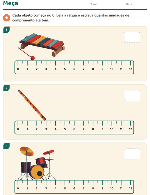 Pré-visualização da ficha de Medidas com Música para 2º ano do ensino fundamental
