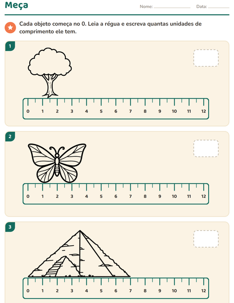 Pré-visualização da ficha de Medidas com Natureza PB para 2º ano do ensino fundamental