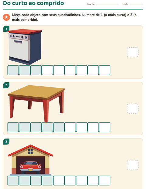 Pré-visualização da ficha de Medidas com Pela casa para 1º ano do ensino fundamental