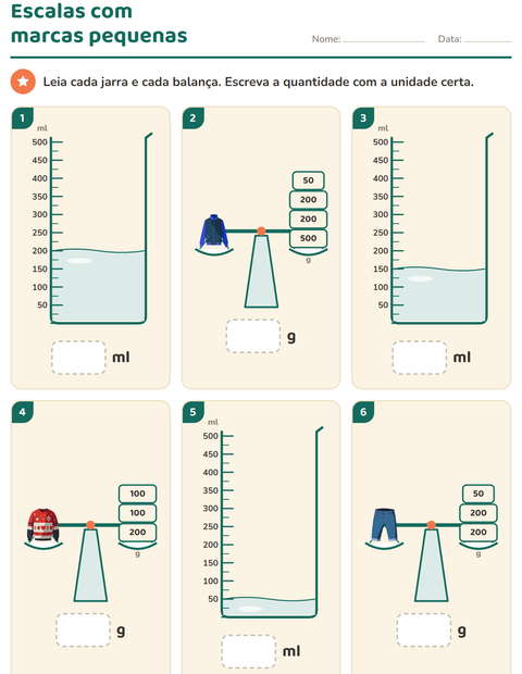 Pré-visualização da ficha de Medidas com Roupas para 2º ano do ensino fundamental