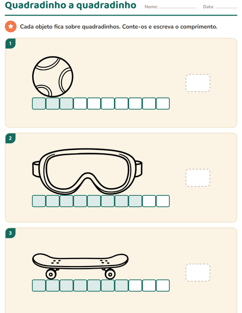 Pré-visualização da ficha de Medidas com Esportes PB para 1º ano do ensino fundamental