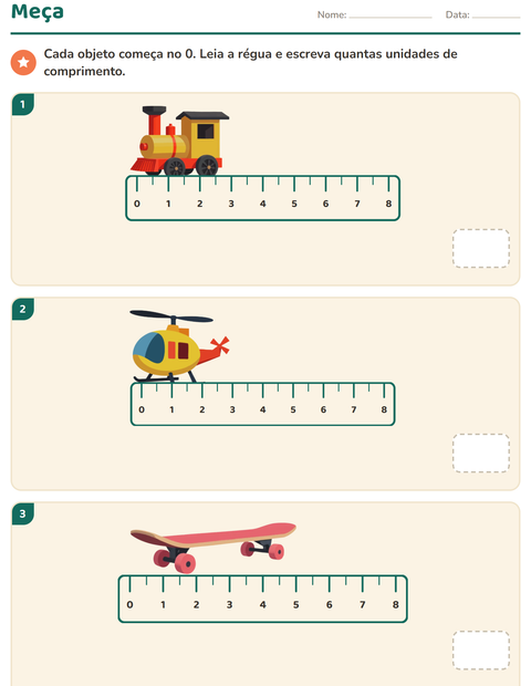 Pré-visualização da ficha de Medidas com Brinquedos para 2º ano do ensino fundamental