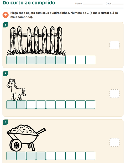 Pré-visualização da ficha de Medidas com Fazenda PB para 1º ano do ensino fundamental
