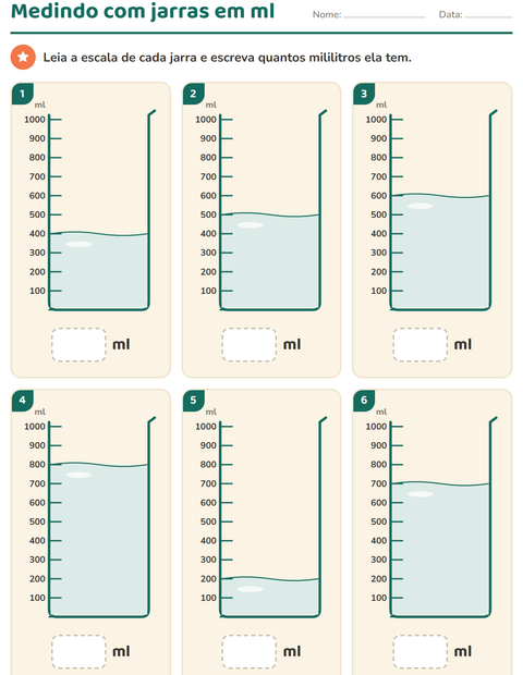 Pré-visualização da ficha de Medidas para 2º ano do ensino fundamental