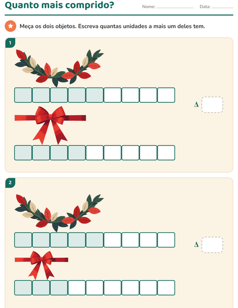 Pré-visualização da ficha de Medidas com Natal para 2º ano do ensino fundamental