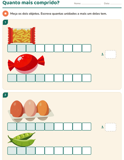 Pré-visualização da ficha de Medidas com No supermercado para 2º ano do ensino fundamental