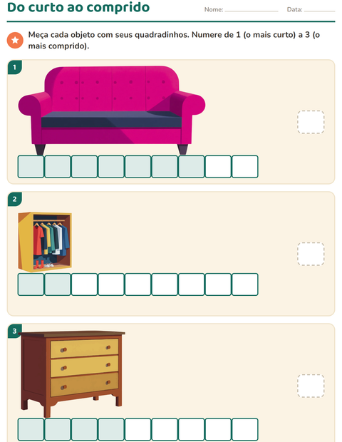 Pré-visualização da ficha de Medidas com Pela casa para 1º ano do ensino fundamental