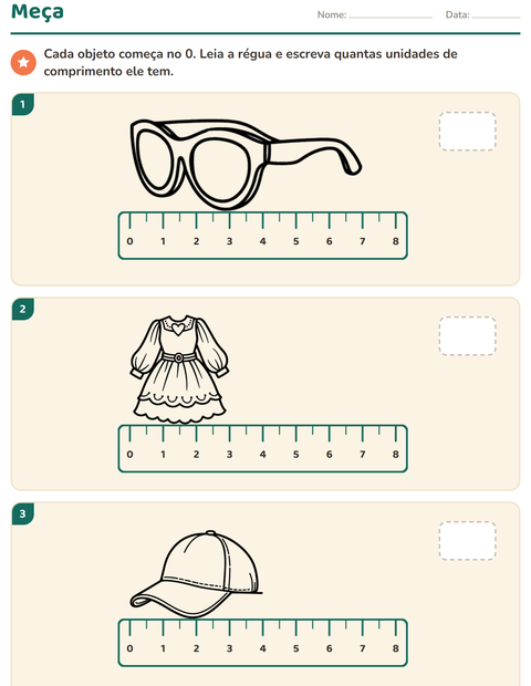 Pré-visualização da ficha de Medidas com Vestuário PB para 2º ano do ensino fundamental