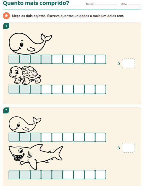 Pré-visualização da ficha de Medidas com Vida marinha PB 2 para 2º ano do ensino fundamental