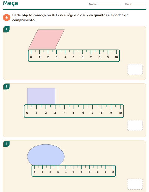 Pré-visualização da ficha de Medidas com Formas para 2º ano do ensino fundamental
