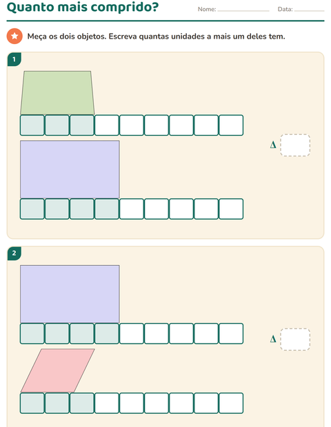 Pré-visualização da ficha de Medidas com Formas para 2º ano do ensino fundamental