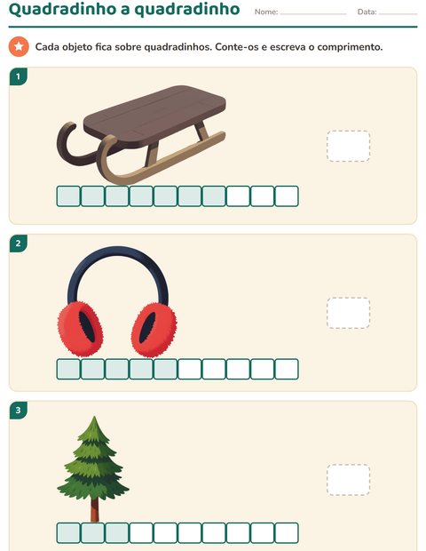 Pré-visualização da ficha de Medidas com Inverno para 1º ano do ensino fundamental