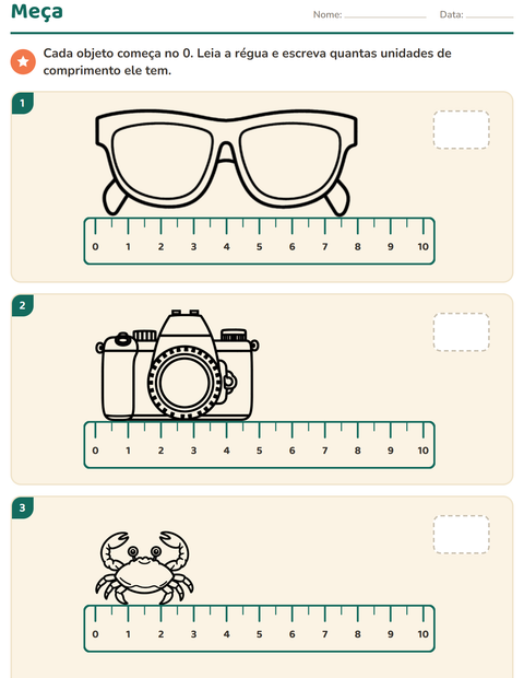 Pré-visualização da ficha de Medidas com Praia PB para 2º ano do ensino fundamental
