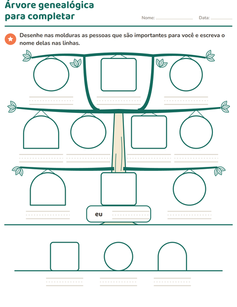 Pré-visualização da ficha de Membros da família para 1º ano do ensino fundamental