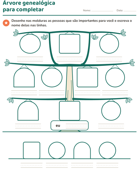 Pré-visualização da ficha de Membros da família para 1º ano do ensino fundamental