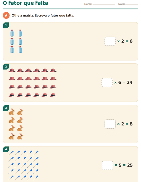 Pré-visualização da ficha de Multiplicação com Acampamento para 3º ano do ensino fundamental