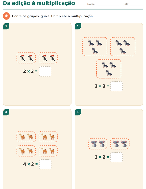 Multiplicação no 2º ano: disposição retangular e parcelas iguais — 3