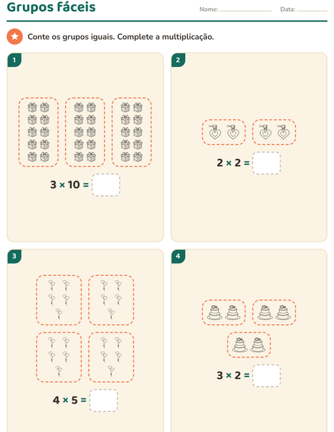 Pré-visualização da ficha de Multiplicação com Dia dos Namorados PB 2 para 2º ano do ensino fundamental