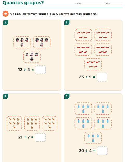 Pré-visualização da ficha de Multiplicação com Acampamento para 2º ano do ensino fundamental