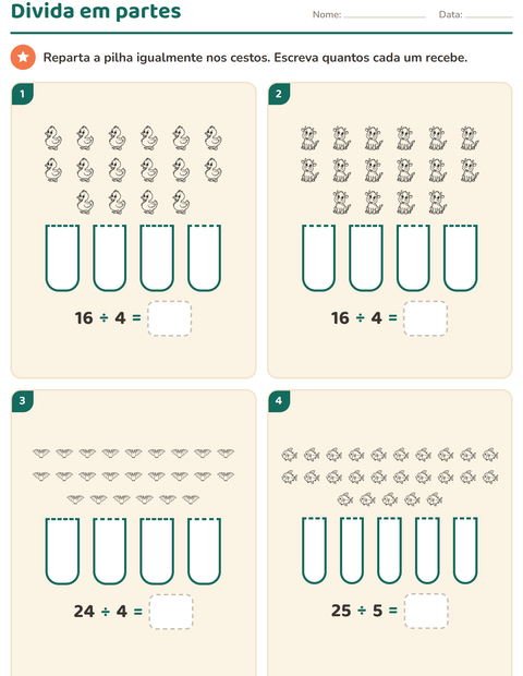 Pré-visualização da ficha de Multiplicação com Animais PB 3 para 3º ano do ensino fundamental