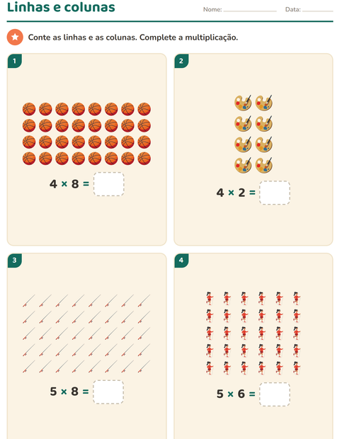 Pré-visualização da ficha de Multiplicação com Atividades para 2º ano do ensino fundamental