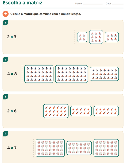 Pré-visualização da ficha de Multiplicação com Atividades para 2º ano do ensino fundamental