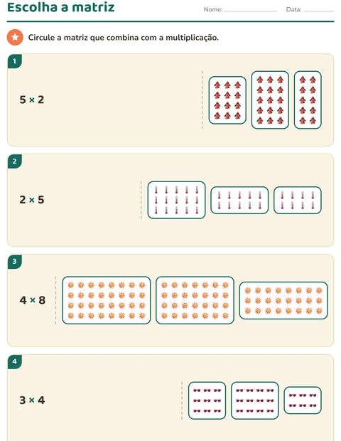 Pré-visualização da ficha de Multiplicação com Clima para 2º ano do ensino fundamental