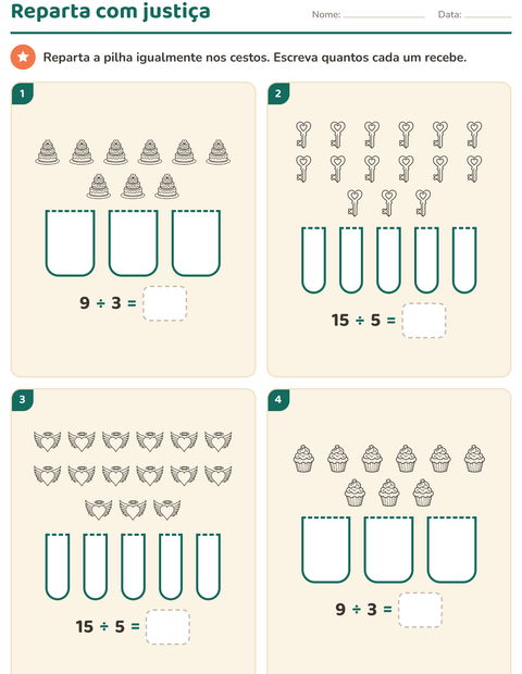 Pré-visualização da ficha de Multiplicação com Dia dos Namorados PB para 2º ano do ensino fundamental