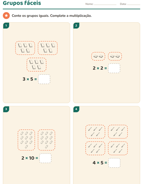 Pré-visualização da ficha de Multiplicação com Educação PB para 2º ano do ensino fundamental