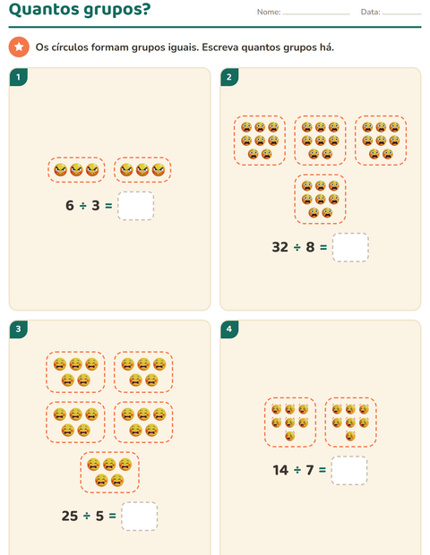 Pré-visualização da ficha de Multiplicação com Emoções para 2º ano do ensino fundamental