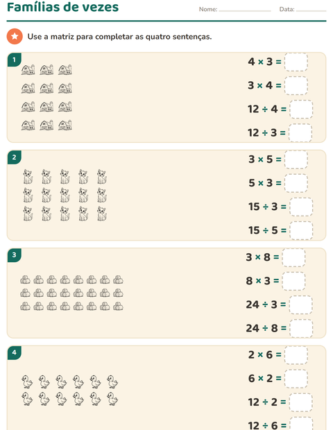 Pré-visualização da ficha de Multiplicação com Fazenda PB para 3º ano do ensino fundamental