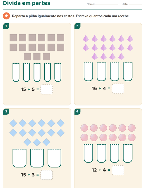 Pré-visualização da ficha de Multiplicação com Formas para 3º ano do ensino fundamental