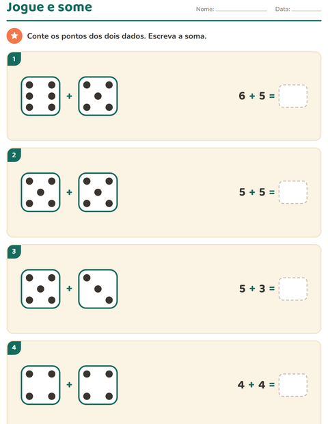 Pré-visualização da ficha de Multiplicação para 1º ano do ensino fundamental