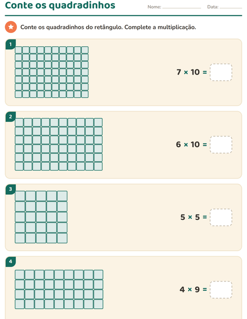 Pré-visualização da ficha de Multiplicação para 3º ano do ensino fundamental