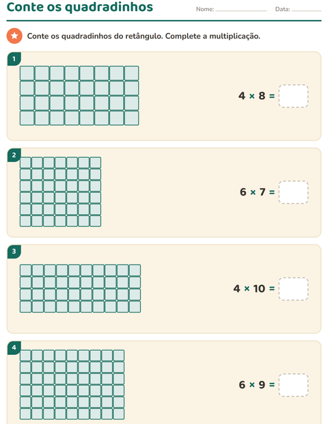 Pré-visualização da ficha de Multiplicação para 3º ano do ensino fundamental