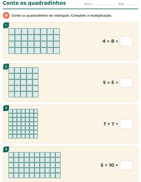 Pré-visualização da ficha de Multiplicação para 3º ano do ensino fundamental