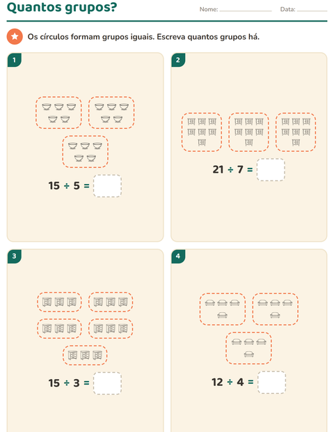 Pré-visualização da ficha de Multiplicação com Móveis PB para 2º ano do ensino fundamental