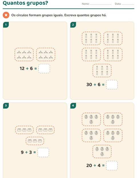 Pré-visualização da ficha de Multiplicação com Objetos PB para 2º ano do ensino fundamental