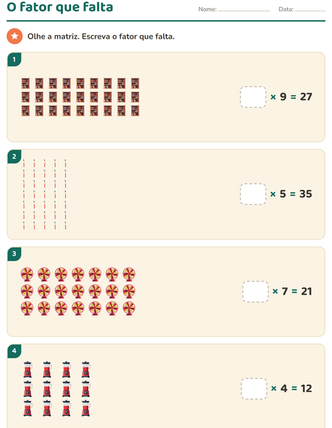 Pré-visualização da ficha de Multiplicação com Pela casa para 3º ano do ensino fundamental